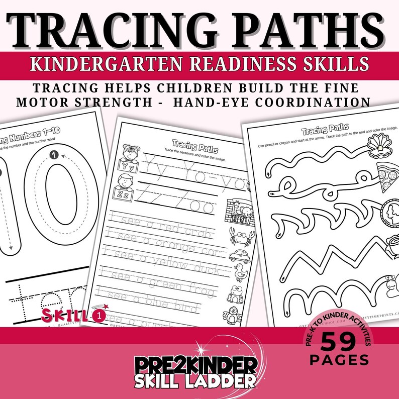 Prek Tracing Printables for Handwriting and Scissor Skills