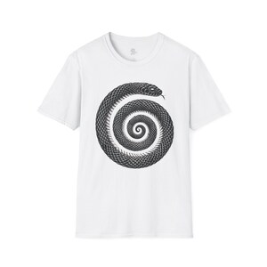 Spiral of the Serpent T-Shirt - Pagan Rebirth Tee, Cosmic Snake Symbolism, Witchcraft Transformation Shirt