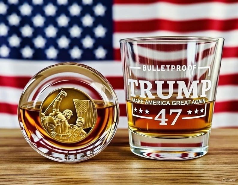 trump, tromp memorabilia coin, trump whiskey glass, whiskey glass, Christmas gift , maga, cocktail glass, challenge Coin, bullet glasses, trump whiskey glass”, “engraved trump tumbler”, “make america great again mug”, “bulletproof trump rocks”, “presidential gift 47”.whiskey Rocks, maga, Trump bullet Glasses