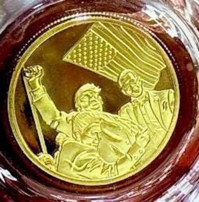 trump, tromp memorabilia coin, trump whiskey glass, whiskey glass, Christmas gift , maga, cocktail glass, challenge Coin, bullet glasses