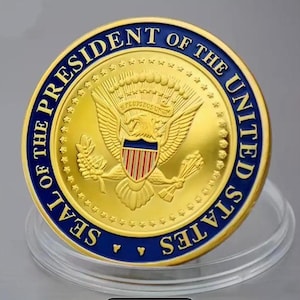 Donald Trump Gold Color-Plated Challenge Coin - Presidential Seal Collectible