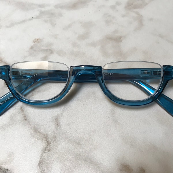 Blue Berry JELLY BEAN Upper Rimless Reading Glasses