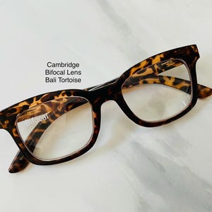 CAMBRIDGE Bifocal Lens Bali Tortoise Frame Spring Temples Reading Glasses Frame and Lens Size in Item Details