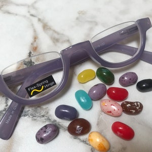 Half Moon Vintage Reading Glasses - Spring Hinge +1 To +4 Strength, Unisex Metal Frame