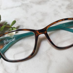 Clear Bifocal Readers Tortoise & Pacific Blue