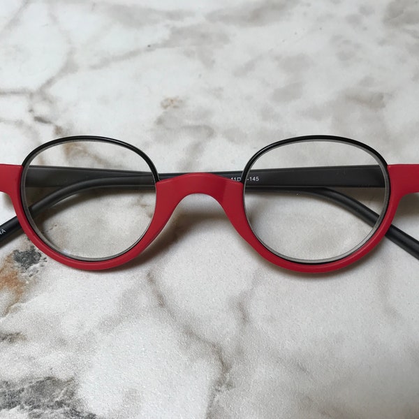 Over The Top REAL RED Small Round Reading Glasses