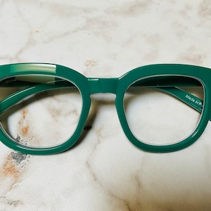 TATE in Teal Green Rectangle Reading Glasses