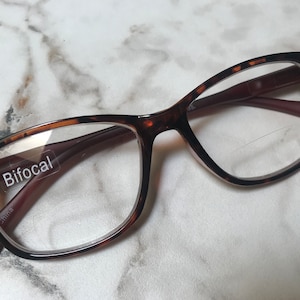 Clear BIFOCAL Classic Style Reading Glasses in Tortoise