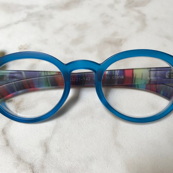 TAYLOR Capri Blue Round Reading Glasses