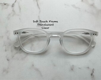 Soft Touch Matte Finish Translucent Clear Frame Trending Reading Glasses