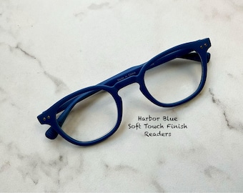 Soft Touch Matte Finish Harbor Blue Trending Reading Glasses