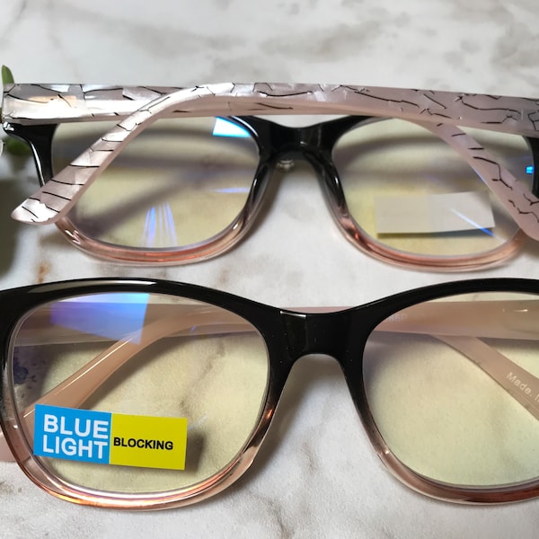 FINLEY Computer Blue Light Blocking Reading Glasses Black & Blush