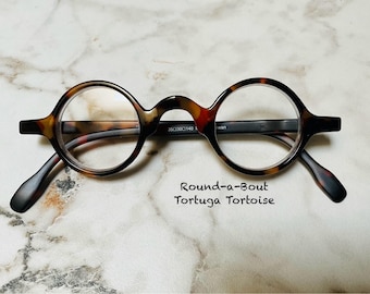 Roundabout Small Round Tortuga Tortoise Reading Glasses Frame & Lens Size in Item Details