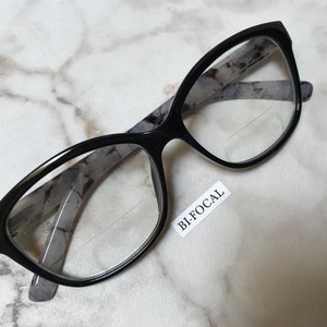 LAUREN Clear Bifocal Black & Gray Marble Reading Glasses