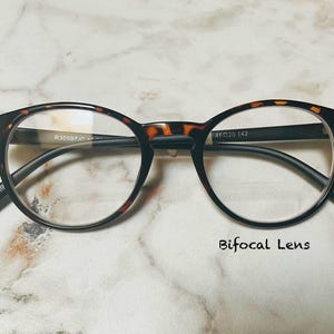 Classic BIFOCAL Reading Glasses with Tortoise Front Frame and Matte Black Temples Lens and Frame Info in Item Details