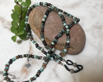 RUSHING STREAM Miyuki Picasso Finish 6/0 Size Beaded Eyeglass Chain Made in USA Length Choices 25” 27” 32”