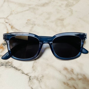 BIFOCAL SUN Glasses in Crystal Maya Blue UV Protection