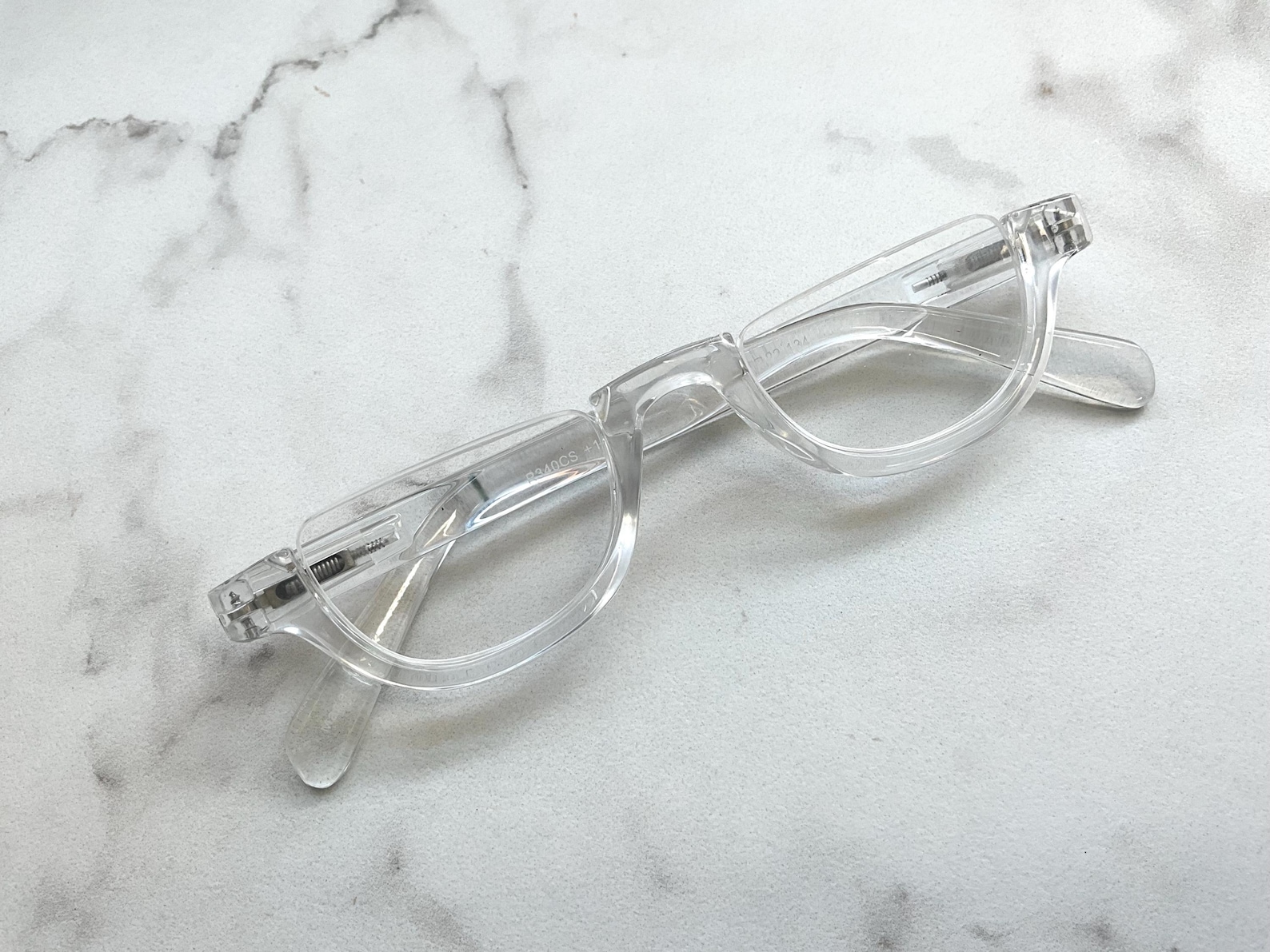 Clear Frame Small Oval Cheater Reader Glasses Size Info in Item Details ...