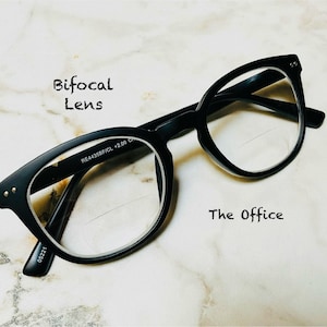 BIFOCAL LENS The Office Matte Black Classic Style Reading Glasses