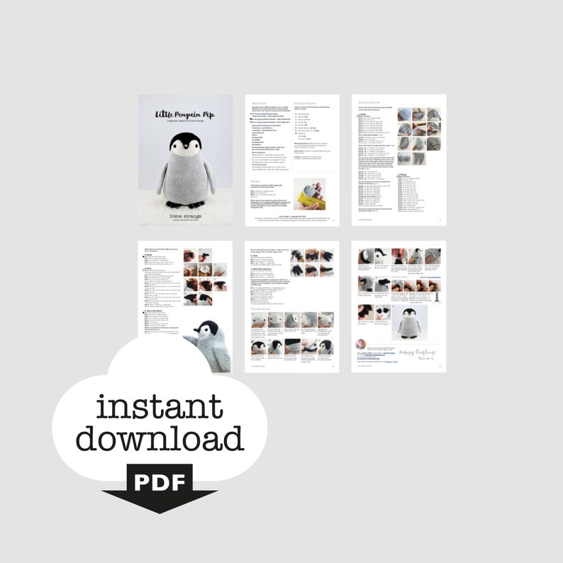 Puede incluir: Un patr&oacute;n de crochet para un peque&ntilde;o juguete amigurumi de ping&uuml;ino. El patr&oacute;n incluye instrucciones y fotos para hacer el ping&uuml;ino, incluyendo su cabeza, cuerpo, alas y pico. El patr&oacute;n est&aacute; disponible como descarga instant&aacute;nea en formato PDF.