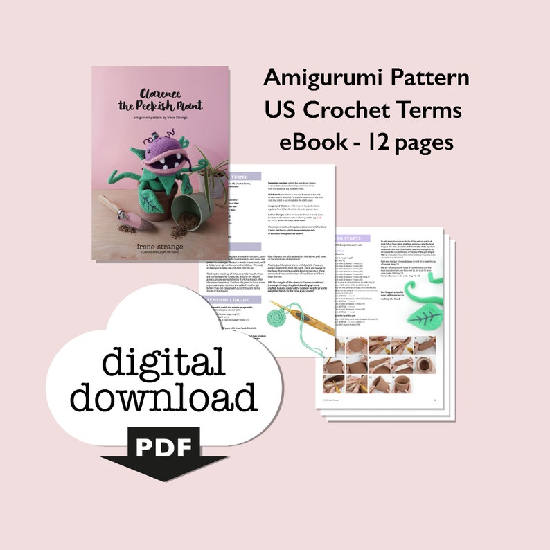 Clarence The Peckish Plant PDF eBook Irene Strange crochet pattern spooky amigurumi plant Venus fly trap image 2