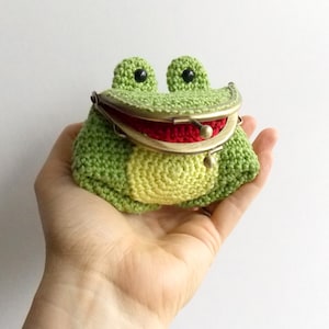 PDF Crochet Pattern - Freddie The Frog - Amigurumi Coin Purse