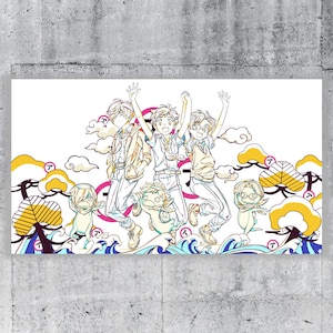 Póster de la serie de televisión de anime Sarazanmai, impresión de arte de pared en lienzo, decoración, accesorios de sala de estar de pared sin marco