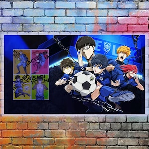 Poster della serie TV manga anime giapponese Blue Lock, stampa artistica su tela, decorazione da parete, accessori per soggiorno senza cornice