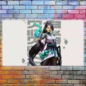 Poster di Agent Sage Valorant, poster di videogioco su tela, decorazione da parete, accessori da parete senza cornice per soggiorno, regalo per ragazzi adolescenti