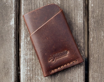 Cartera minimalista para llevar todos los días: tarjetero, billetera con bolsillo delantero, tarjetero de visita, regalo de cuero italiano de grano completo