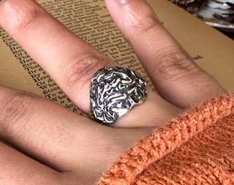The Fallen Angel Ring | Lucifer Classic Art Painting Inspired 925 Silver Ring| Gothic Witchy Jewelry