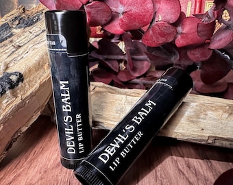 Devil's Balm Lip Butter - Moisturizing Handmade Lip Balm with Cocoa Butter, Lanolin, Peppermint, and Green Tea