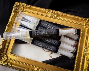 Black Mass Cuticle Oil Pen | Satanic Ritual Inspired 3 mL Twist Pen | Dark Cathedral Incense Scented