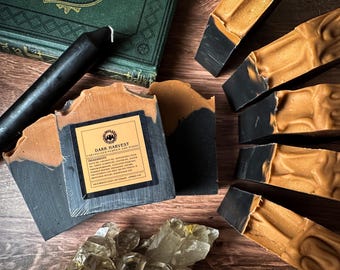 Dark Harvest Soap - Handmade Gothic Witchy Soap with Real Pumpkin for Spell and Ritual Bath Magic