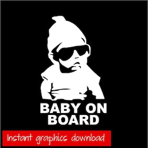 Naklejka na samochód Baby On Board w formacie SVG — natychmiastowe pobranie