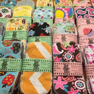SEM PAPEL: Lenços umedecidos reutilizáveis MamaBear - VELUDO - 52 unidades - Substitua todo o papel da sua casa!