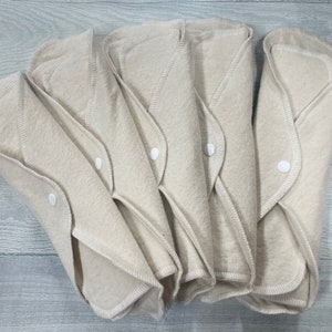 MamaBear LadyWear Quick-Dry Menstrual, Incontinence pad, pantiliner - ORGANIC Undyed Natural Cotton Flannel - Medium/Heavy Flow