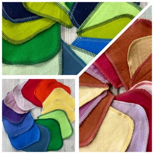 MamaBear Reusable SOLID COLORS Cloth Mini Wipes (4x4) (Unpaper) Set - Baker's Dozen