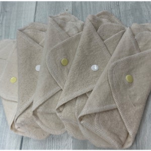 MamaBear LadyWear Quick-Dry Menstrual, Incontinence pad, pantiliner - ORGANIC Undyed Natural Cotton Flannel - Light/Medium Flow