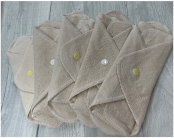 MamaBear LadyWear Quick-Dry Menstrual, Incontinence pad, pantiliner - Undyed Natural Cotton Flannel - Light/Medium Flow