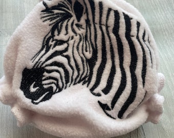 MamaBear Embroidered Quick Dry Newborn/Preemie Diaper Cover, AIO, AI2 - Zebra