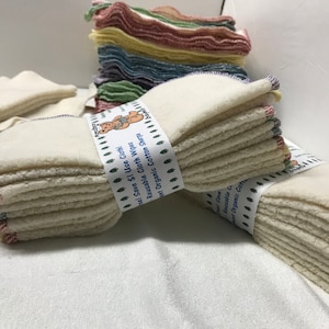 50 MamaBear Natural Cotton Sherpa Reusable Cloth Wipes 5 sets of 10 image 2