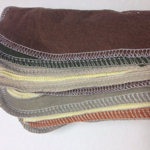 MamaBear Reusable Cloth Wipes Unpaper Set Baker's Dozen Earthy Neutrals 4x8 image 2