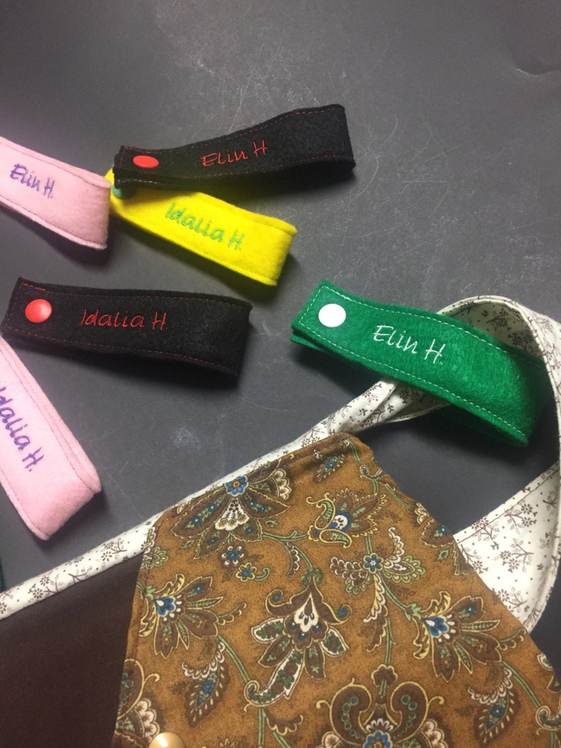 Snap on Reusable Name Tags Labels Alert Labels Embroidered Etsy