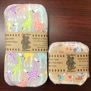 MamaBear Reusable Cloth Mini Wipes Unpaper Set Baker's Dozen Solids 4x4 image 5