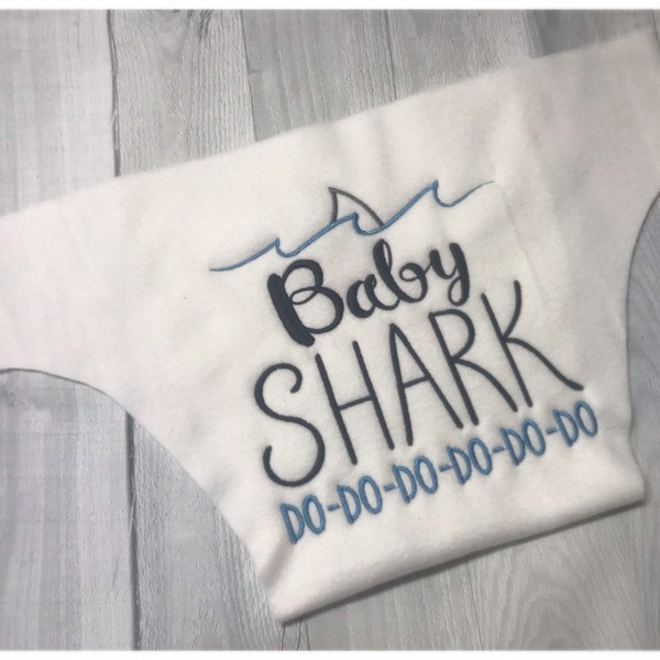 MamaBear One Size Fleece Diaper Cover or AI2 - Baby Shark