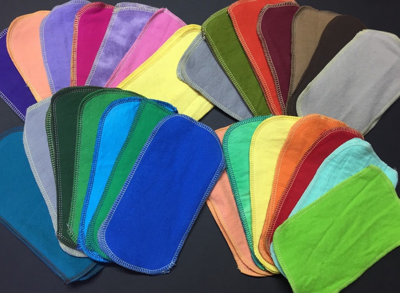 MamaBear Reusable Cloth Wipes Unpaper Set Baker's Dozen Solid Color Sets 4x8 image 2