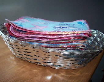 MamaBear Reusable Cloth Wipes (Unpaper) Set - Baker's Dozen COTTON VELOUR (4x8)
