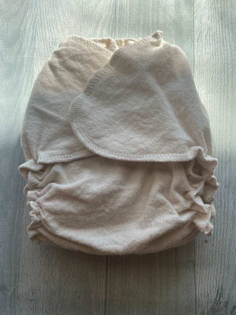 MamaBear Quick Dry ONE SIZE Fitted Diaper Organic Cotton or Organic Bamboo Fleece You choose closure image 2