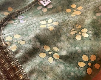 Belly Binding Wrap, Bengkung, Abdominal Support - Traditional Cotton Batik -  Meadow Full of Flowers